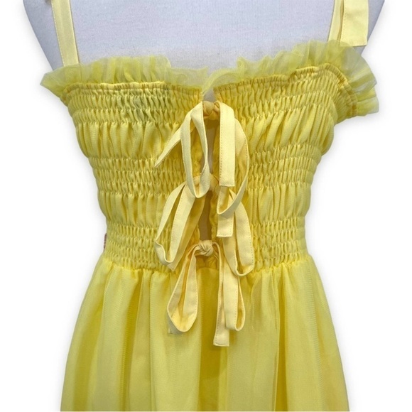 ModCloth milkmaid dress a little Ray of sunshine butter Yellow Chiffon New Small - Picture 5 of 7